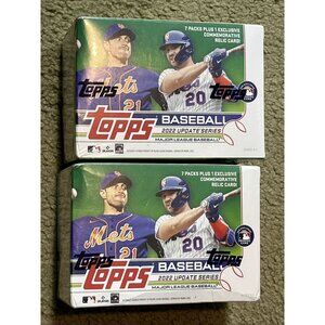 2 New Sealed 2022 TOPPS UPDATE SERIES BASEBALL BLASTER BOX BLOWOUT CARDS W Autos